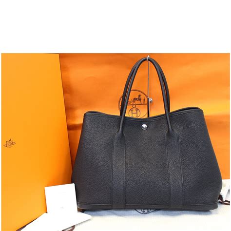 hermes garden party bag black|vintage Hermes garden party bag.